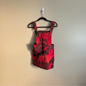 Red and Black Camouflage Overall Dress